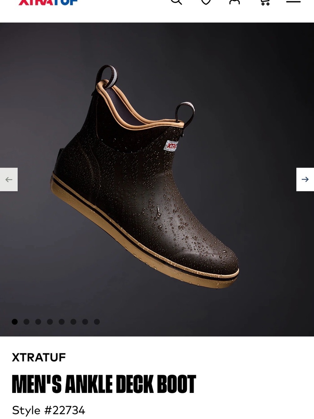 XTRATUF MENS ANKLE DECK BOOT - brown with light brown trim. Brand new